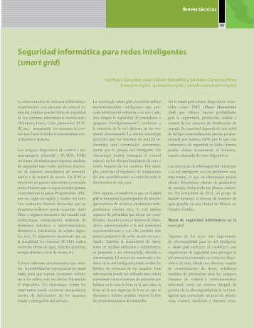 Seguridad informÃ¡tica para redes inteligentes (smart grid)/Computer ...