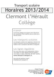 Clermont l'HÃ©rault CollÃ¨ge Horaires 2012/2013 - HÃ©rault Transport