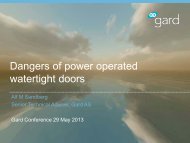 Dangers of power operated watertight doors - Gard