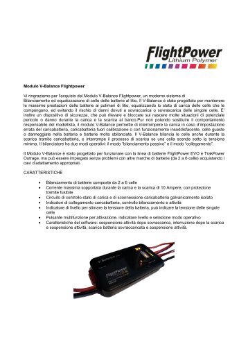 Modulo V-Balance Flightpower Vi ringraziamo per l'acquisto ... - 8Fly