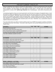 pre-settlement checklist - Allsafe Home Inspection Service, Inc.