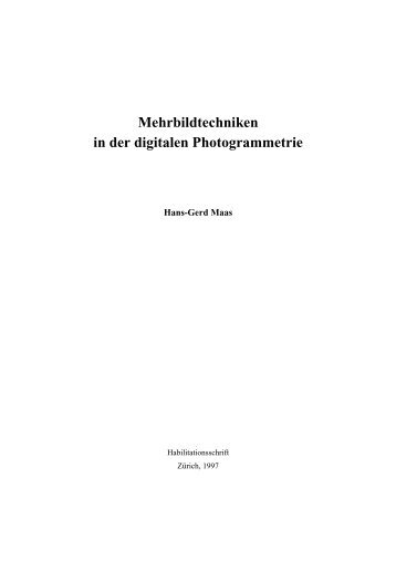 Mehrbildtechniken in der digitalen Photogrammetrie - Institute of ...