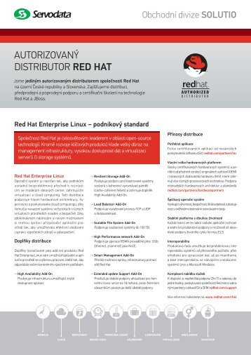 AUTORIZOVANÝ DISTRIBUTOR RED HAT - Servodata