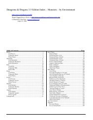 Dungeons & Dragons 3.5 Edition Index ... - the Mithril Circle