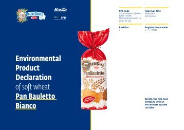 Environmental Product Declaration of soft wheat Pan Bauletto Bianco