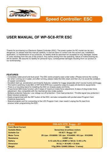 Speed Controller: ESC - Xelaris