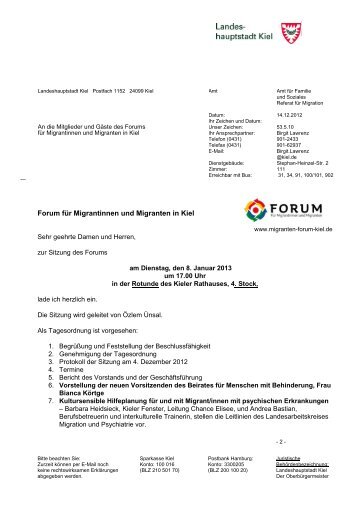 Forum fÃ¼r Migrantinnen und Migranten in Kiel - Migranten-Forum Kiel