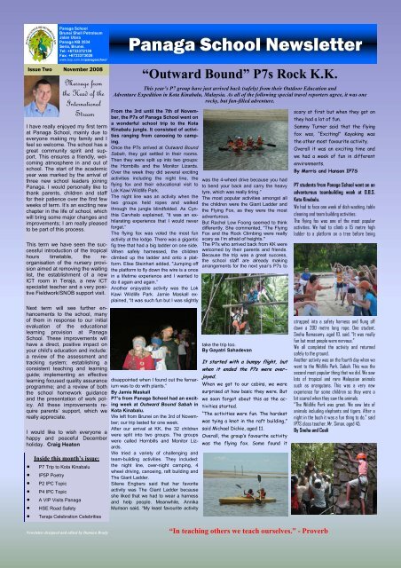 Download NewsLetter November 2008 Issue 2 - Panaga School