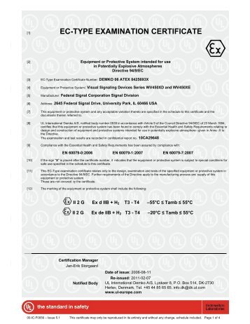 ATEX Examination Certificate - Fs-isys.com