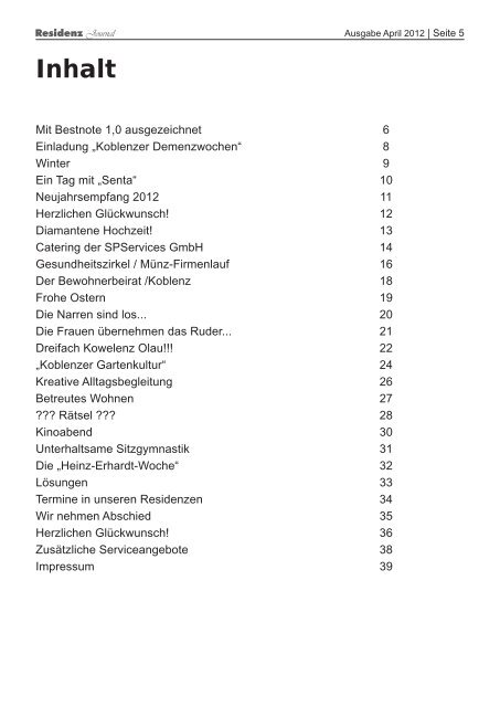 Ausgabe April 2012 | Seite 1 - Seniorenresidenz Moseltal