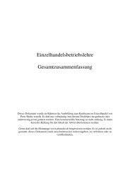 Einzelhandelsbetriebslehre Gesamtzusammenfassung - Peter Büche