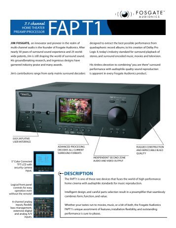 Printable Data Sheet - Fosgate Audionics