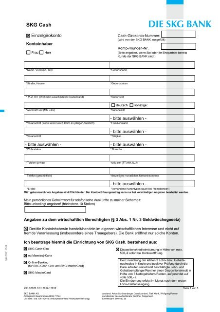 PostIdent-Coupon - SKG Bank GmbH