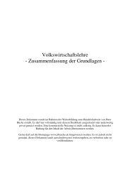 Volkswirtschaftslehre - Zusammenfassung der ... - www.pbueche.de