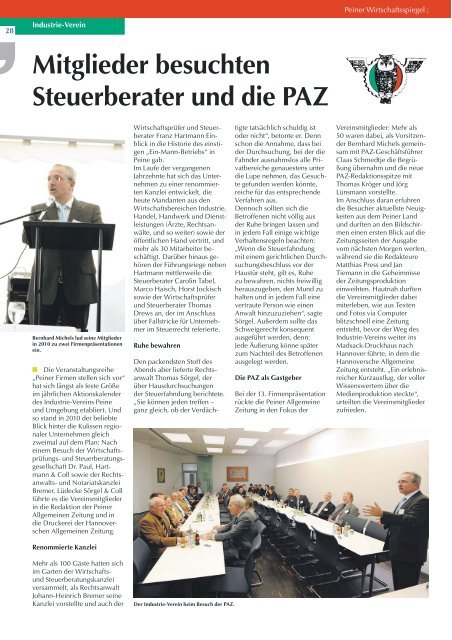 Peiner Wirtschaftsspiegel Wirtschaftsspiegel