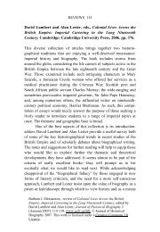 David Lambert and Alan Lester, eds., Colonial Lives Across the ...