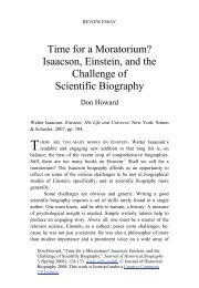 Time for a Moratorium? Isaacson, Einstein, and the Challenge of ...