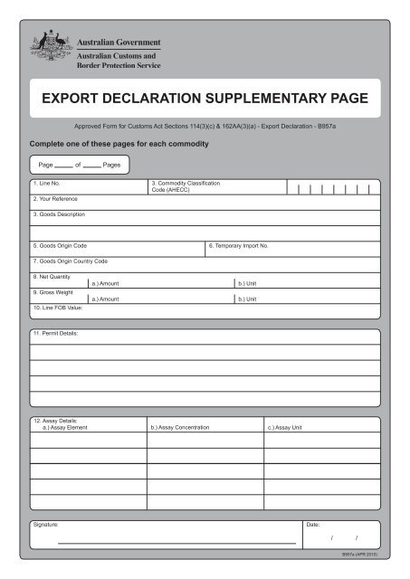 B957a - Australian Customs Service
