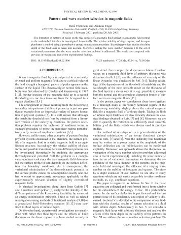 Pattern and wave number selection in magnetic fluids