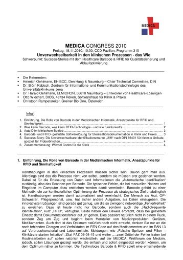 MEDICA CONGRESS 2010 - eurodata council