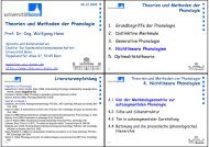 Theorien und Methoden der Phonologie - Arbeitsbereich Sprache ...