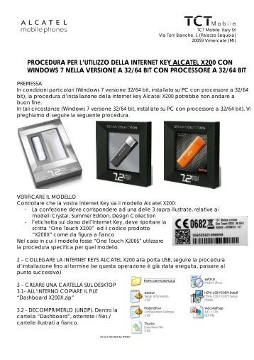 procedura per l'utilizzo della internet key alcatel x200 con windows ...