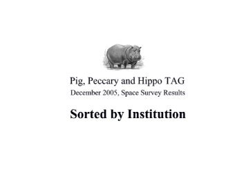 Pig, Peccary and Hippo Space Survey Results - Peoria Zoo