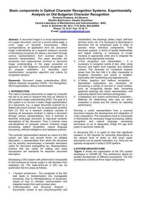 Basic Components In Optical Character Recognition Wiphala Net