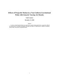 Effects of Projectile Motion in a Non-Uniform Gravitational Field, with ...