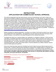 Application for Cosmetology School Approval - California Board of ...