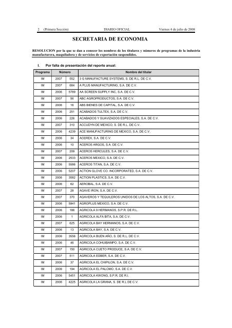 PROGRAMAS IMMEX SUSPENDIDOS 04072008.pdf - Grupo-fh.com