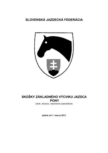 SZVJ - pony - SlovenskÃ¡ jazdeckÃ¡ federÃ¡cia