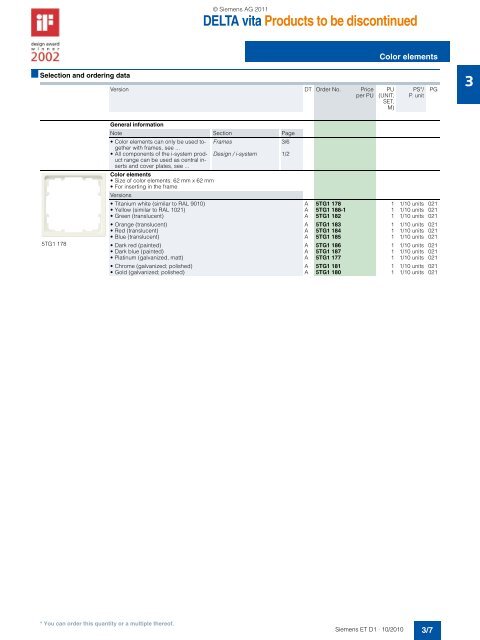 DELTA Switches and Socket Outlets Catalog ET D1 Â· 2011 - Sobel.rs