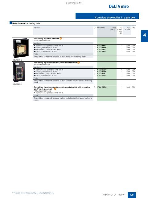 DELTA Switches and Socket Outlets Catalog ET D1 Â· 2011 - Sobel.rs