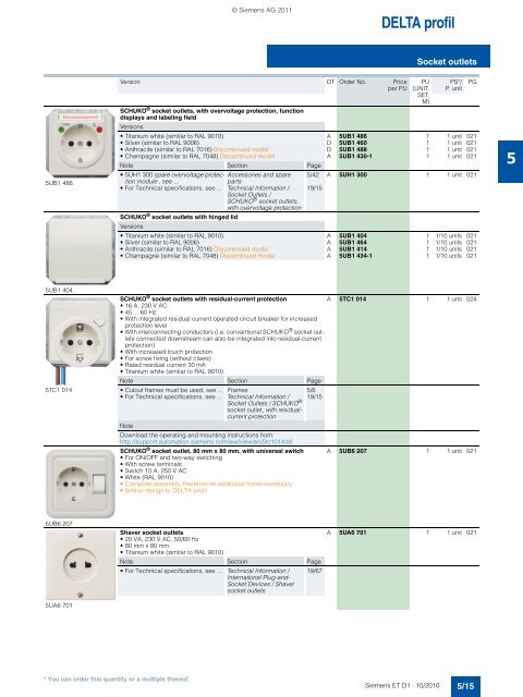 DELTA Switches and Socket Outlets Catalog ET D1 Â· 2011 - Sobel.rs