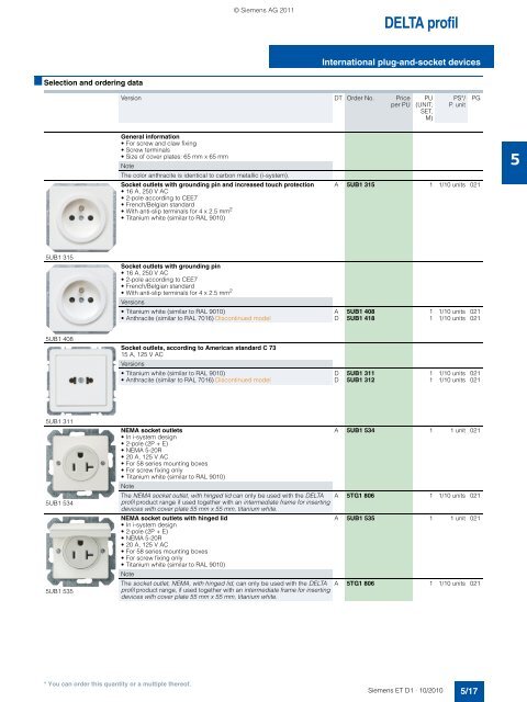 DELTA Switches and Socket Outlets Catalog ET D1 Â· 2011 - Sobel.rs