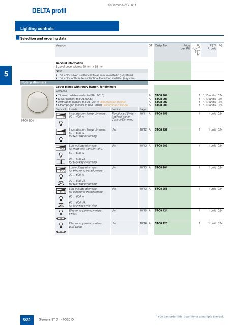 DELTA Switches and Socket Outlets Catalog ET D1 Â· 2011 - Sobel.rs