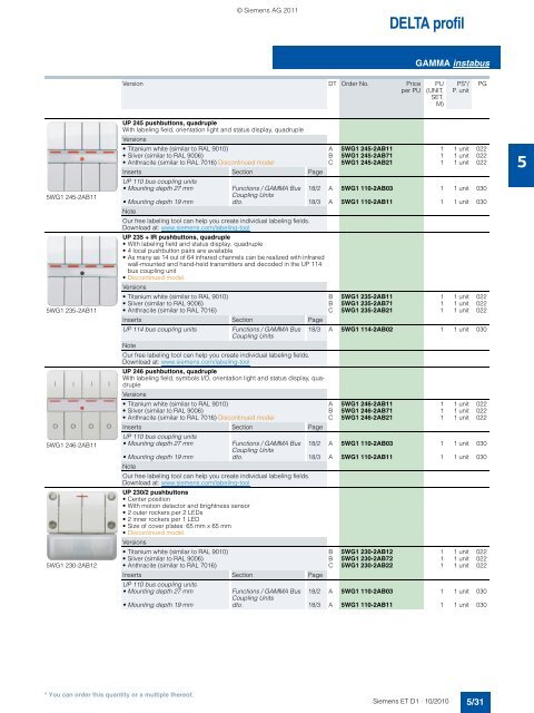 DELTA Switches and Socket Outlets Catalog ET D1 Â· 2011 - Sobel.rs