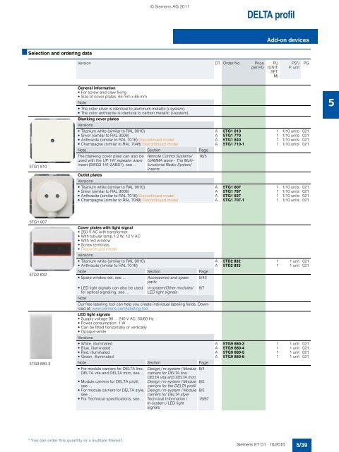 DELTA Switches and Socket Outlets Catalog ET D1 Â· 2011 - Sobel.rs