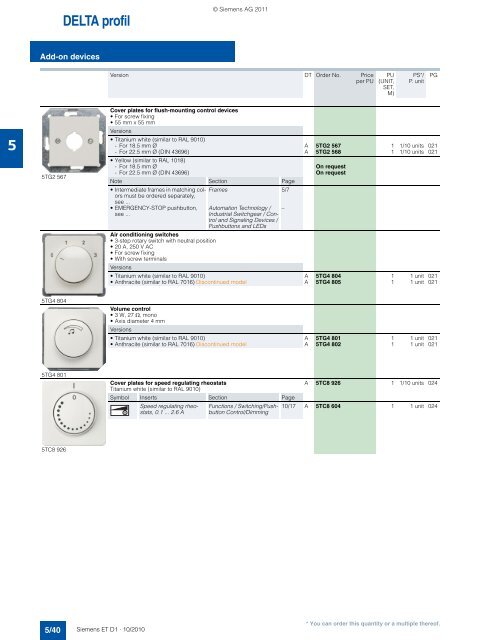 DELTA Switches and Socket Outlets Catalog ET D1 Â· 2011 - Sobel.rs