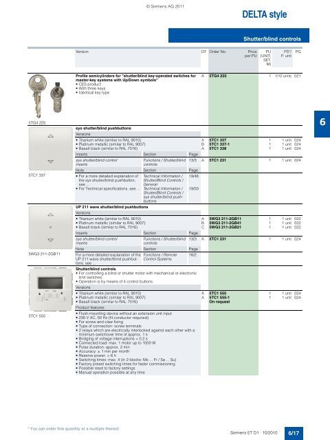 DELTA Switches and Socket Outlets Catalog ET D1 Â· 2011 - Sobel.rs