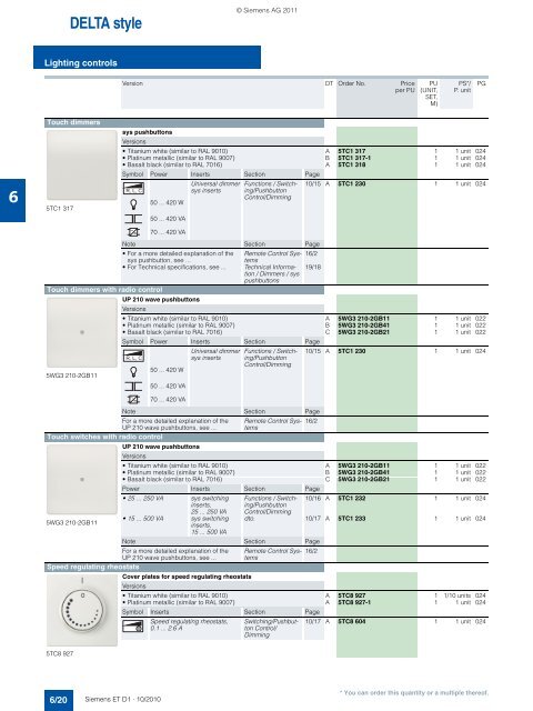 DELTA Switches and Socket Outlets Catalog ET D1 Â· 2011 - Sobel.rs