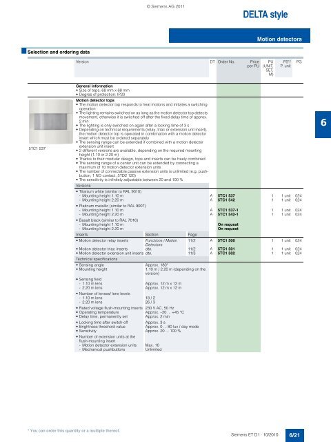 DELTA Switches and Socket Outlets Catalog ET D1 Â· 2011 - Sobel.rs