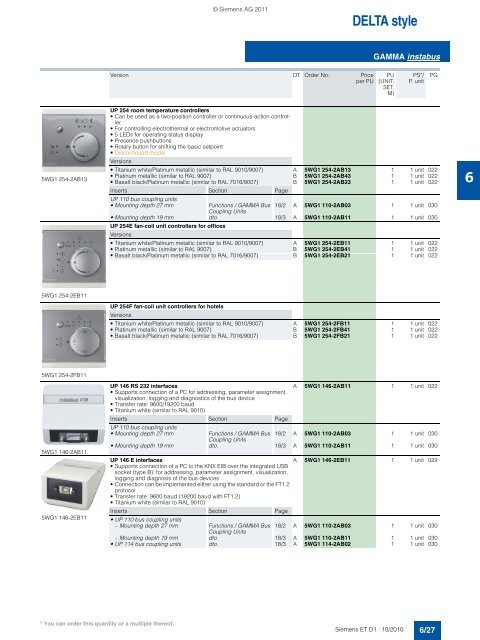 DELTA Switches and Socket Outlets Catalog ET D1 Â· 2011 - Sobel.rs