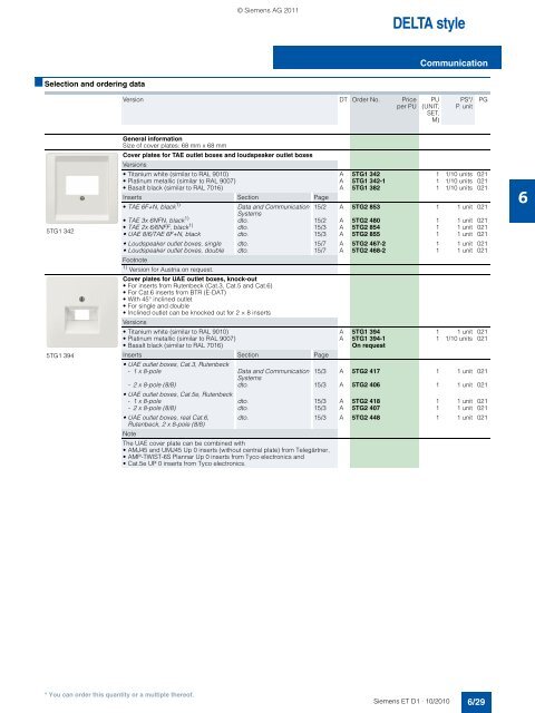 DELTA Switches and Socket Outlets Catalog ET D1 Â· 2011 - Sobel.rs