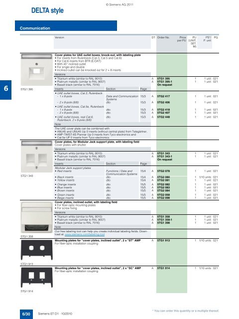 DELTA Switches and Socket Outlets Catalog ET D1 Â· 2011 - Sobel.rs