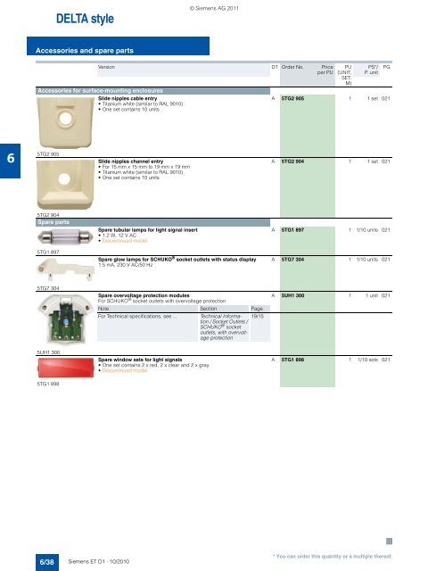 DELTA Switches and Socket Outlets Catalog ET D1 Â· 2011 - Sobel.rs