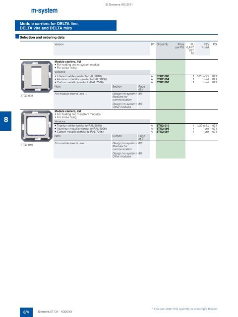 DELTA Switches and Socket Outlets Catalog ET D1 Â· 2011 - Sobel.rs