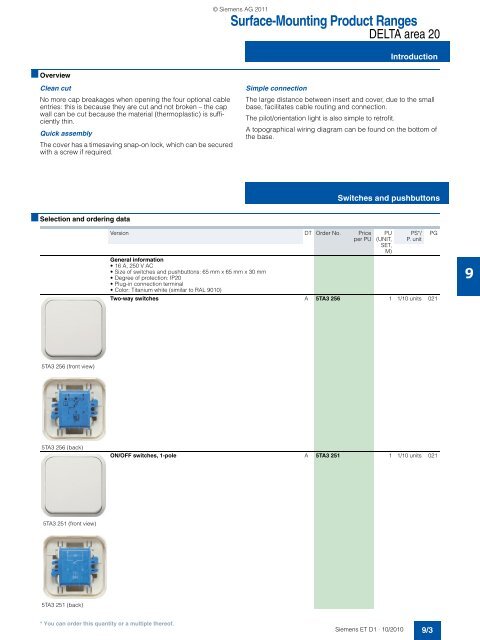 DELTA Switches and Socket Outlets Catalog ET D1 Â· 2011 - Sobel.rs