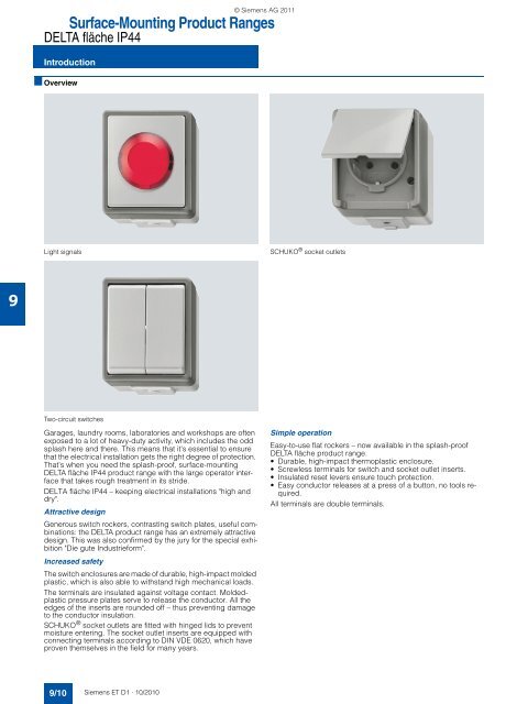 DELTA Switches and Socket Outlets Catalog ET D1 Â· 2011 - Sobel.rs